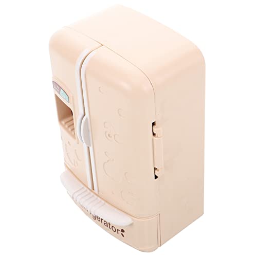 Toddmomy Refrigerador De Doble Puerta Mini Nevera para Manualidades Modelo De Fotografía Nevera Decoración De Miniaturas De Cocina Muebles y Accesorios En Miniatura Mini Muebles Abs Beige