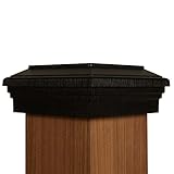 6x6 Black Flat Newel Post Cap fits (Actual 6.0'x6.0') Sleeved Post or Rough Cut Lumber. Post Top for Outdoor Fences, Mailboxes & Decks by Atlanta Post Caps. Also Available in Standard 6x6 (5.5')