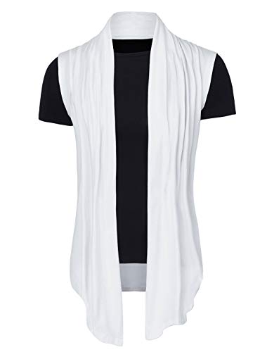 Gilet sans manches blanc homme col châle léger 44 pour ajuster une tenue trop simple