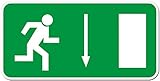  Fluchtweg - Notausgang - Aufkleber 20 x 10 cm - Flucht entgegengesetzt