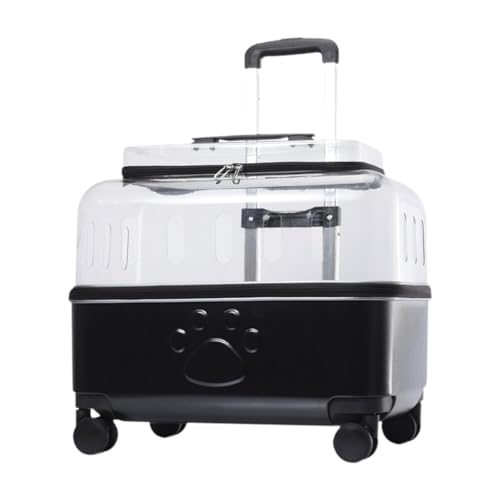 ????? Pet Travel Carrier Cat Carrier Suitcase Portable Pet Trolley Case with Handle Pet Carrier for Small Dogs, Black