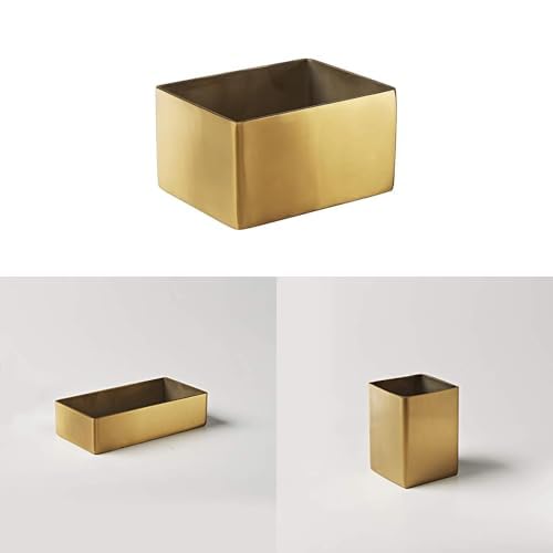 American Metalcraft Gold Sugar Packet Holder and Tray Bundle - Satin Finish - Rectangular Holder (2.75" L x 3.25" W x 1.75" H), Tray (4.25" L x 2.25" W x 1" H), and Square Holder (2" x 2.75" H)