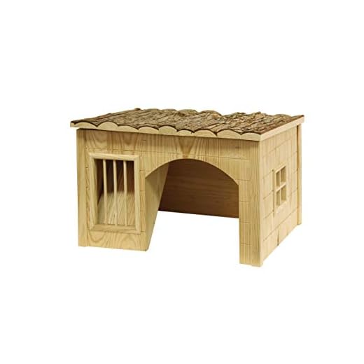Kerbl 82759 Maison pour Rongeurs avec Râtelier Nature 42x34,5x27 cm