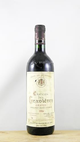 Château des Gravières 1986 bouteille grand vin rouge de bordeaux