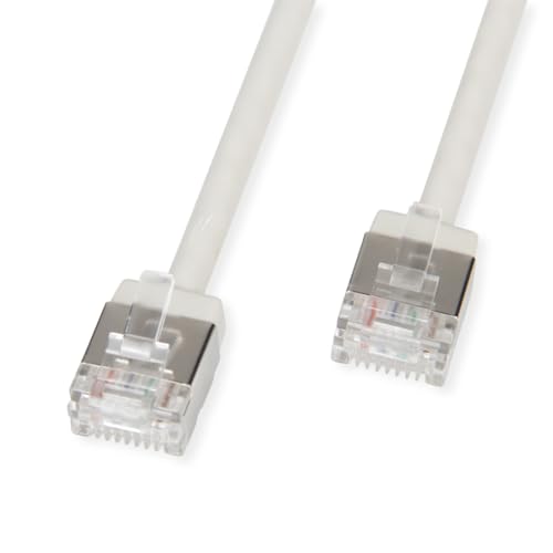 ROLINE Câble patch U/FTP DataCenter Cat.6A (Class EA), LSOH, slim, connecteur extra court, gris, 5 m