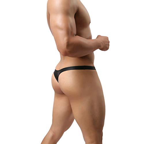 MuscleMate Super Hot Men's Thong Underwear, Hot Men's Thong G-String Underwear, No Visible Lines. (Black, L)