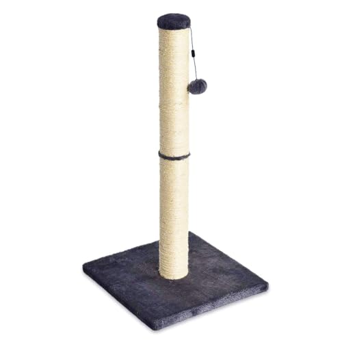 Amazon Basics Cat Scratching Post for Indoor Cats & Kittens, Medium (31.5"H), Cat Furniture with Dangling Ball Toy, Grey by Amazon Basics - Used condition - US$24.33