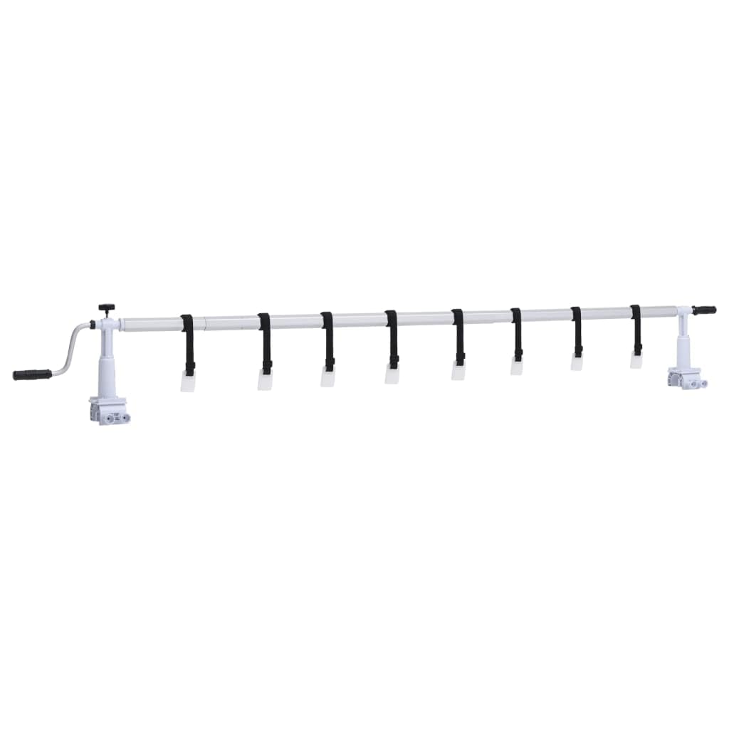 Enrouleur de bâche de piscine avec rouleau en aluminium et manivelle, curseur réglable pour bâche jusqu'à 6,15 m de large, roulettes de protection résistantes aux intempéries pour piscine