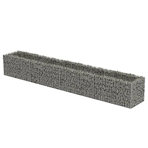 vidaXL Gabion Raised Bed Galvanised Steel 360x50x50cm Stone Basket Raised Bed