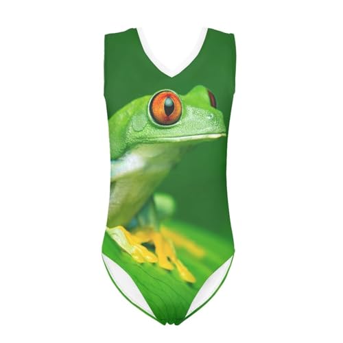 Girls Fashion Print One Piece Swimsuit Bathing Suit Gymnastic Leotard for Kids, 5-14 Years