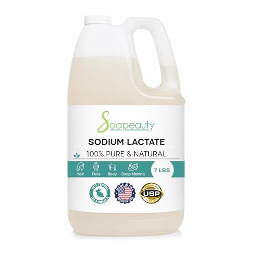 SODIUM LACTATE for Soap Making & Lotions | 60% USP Pure Natural Preservative | Harder Bar of Soap, Bigger Yield, Faster Cure Time, Provides Moisture | 7 lbs