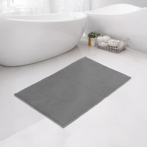 Image of Welspun Premium Bath Mats Large for Hall, Bedroom & Living Room | Solid Design | Anti Skid | More Absorbent | Soft Feel | Machine Tufted | (2 x 3 ft, Light Grey)