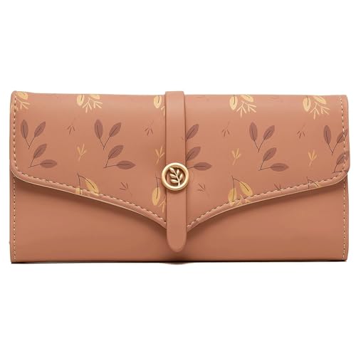 Women's Wallets Leather Trifold Clutch Wallet Credit Card Holder Ladies Travel Wallet Purse Long Printed Hasp Clutch