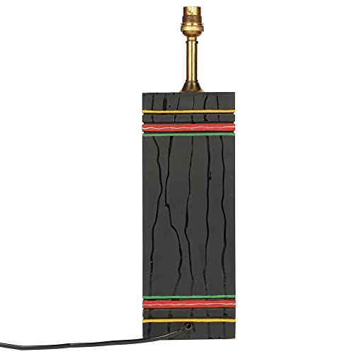 Image of AAKRITI ART CREATIONS MDF Board Table Lamp for Study Room, Bedroom & Living Room Decoration | Dhokra Dhokra Tribal Motif Bedside Lamp with Cotton Fabric Shade | Aesthetic Night Lamp