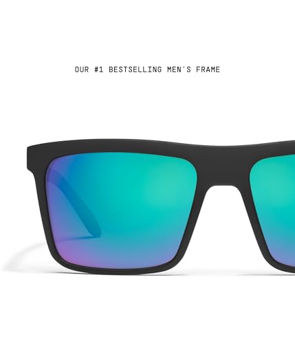 Quay - Mens Sunglasses, Polarized Square Lenses with UV Protection, Oversized Sunglasses (Let It Run, Matte Black)3