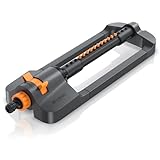 Brandson - Rasensprenger Viereckregner 3/4 Zoll – 17 Düsen (6 separat einstellbar) – für große Flächen – Oszillation 20° bis 140° – Sprengweite bis 15 m - Schnellkupplungsadapter - Garten Rasensprinkl