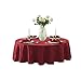 Newbridge Barcelona Damask Fabric Tablecloth, 90 Inch Round, Burgundy – No Iron, Soil Resistant Table Cover for Dining, Parties and Holidays