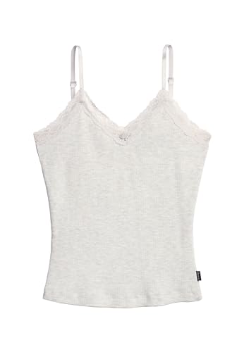 Superdry Damen Athletic Essential Lace Trim Cami Top Helles Eisblau Meliert 14-16