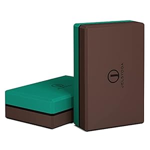 JELS yogablok set van 2 – hoge dichtheid EVA-yogablokken – groot yogablok 15 cm x 23 cm x 2 stuks voor beginners, meditiatie en pilates, fitnessaccessoire voor regeneratie, rug, rekoefeningen