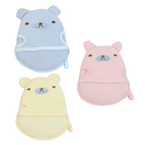 ORFOFE 3 piezas Manoplas de Baño para Bebés con Diseño de Animales Guantes Exfoliantes Portátiles para Lavado Suave y Espumante para Cuidado de Recién Nacidos y Pequeños