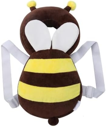 Cotton Baby Head Protector Cushion Plush Soft Toy Early Learning Toy Fall Protection Baby Head Protector Child Adjustable Shoulder Strap (Brown)