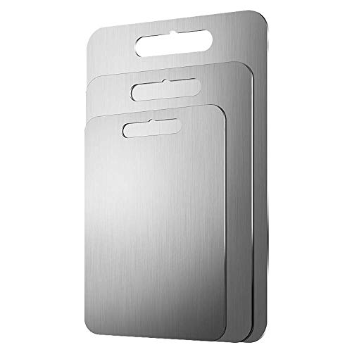 HQQSC Corte de la Cocina de Acero Inoxidable Tabla de Cortar de la Cocina del hogar Mejor for Carne de la Fruta de la Cocina Tabla de Cortar Paleta de Corte (Color : Silver, Size : 15 * 24 * 0.2cm)