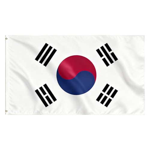 VELIFFCO Korean Flag Flag of Korea 3x5 Ft - Polyester Lightweight Flags with 2 Brass Grommets for Korean Party Decorations Sports Events Decorations