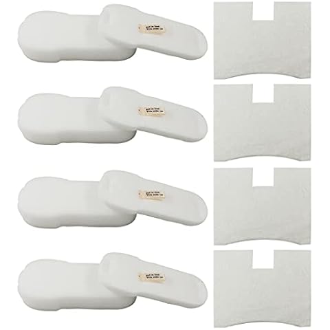 Dttery Filter Replacement for Shark Vertex UltraLight DuoClean PowerFins Corded Stick Vacuum HZ2000 HZ2002 HZ251 HZ602 HZ702, Part XFFKHZ2000 XPMFHZ2000, 4 Foam and Felt, 4 Post Motor Filters Cover