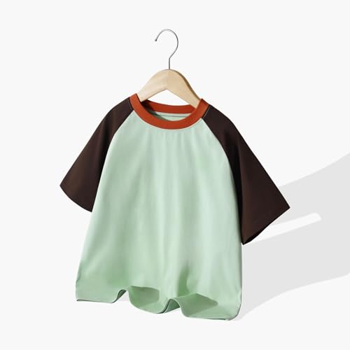 Girls Raglan Short Sleeve Summer T-Shirts Cute Color Block Blouse Tops Loose Crew Neck Casual Tees for Boys 3-15 Years4