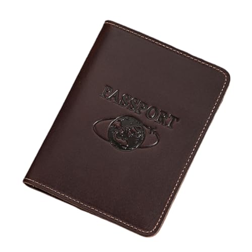 Portefeuille passeport cuir café pour éviter la perte de cartes