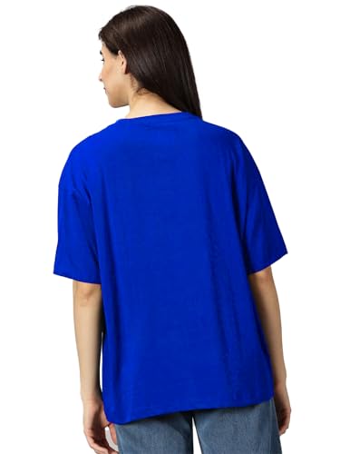Image of LEOTUDE Women's Drop Shoulder Oversized Baggy Fit Half Sleeve Plain Solid Round Neck Multicolor T-Shirt Combo for Women's (Pack of 3)