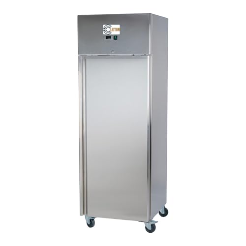 Cleiton® Armario de Congelación de 1 Puerta de 68 cm Refrigeración Ventilada | Armario Congelador de Acero Inoxidable Capacidad 430L-3 Estantes y 480W | Hostelería, Restaurantes y Bares
