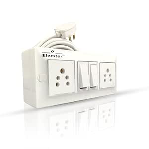 2 Socket 2 Switch 6A Heavy Duty Modular Electric Extension Board with 9 ...