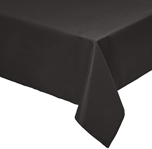 Amazon Basics Rectangular Washable Polyester Fabric Tablecloth 153 x 259 cm Black, Pack of 2