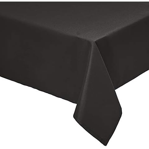 Amazon Basics - 2 Manteles de poliéster negros 153x259 cm lavables Cover