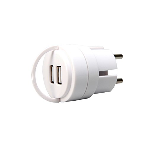 Unitec 47599 Mini USB Adapter 2, 1 a WS, Bianco