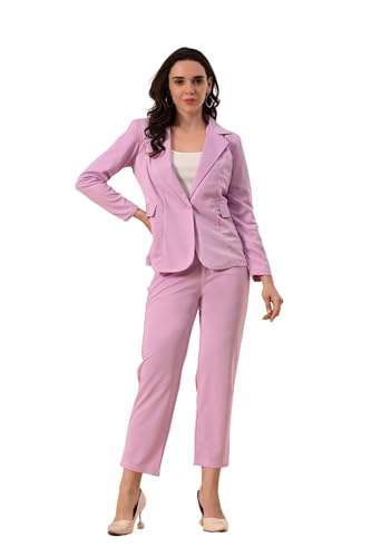 Image of Women's 3-Piece Suit Set | Solid Cotton Blend Blazer, Trousers & Camisole Top | Professional Office & Business Wear Outfit