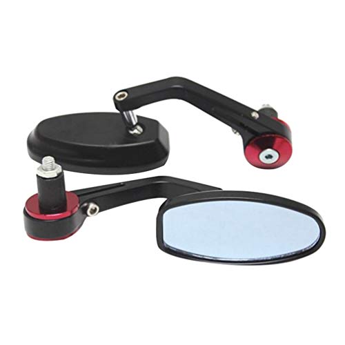 Haobing Rétroviseurs Embouts de Guidon pour Moto 22mm Rétroviseur Scooter Rétroviseurs latéraux (Rouge, Taille Unique) Cover