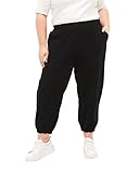 Zizzi Große Größen Damen Cropped Baumwollhose mit Gummibund Gr - Plus Size Damen Kleidung 54-56 Black