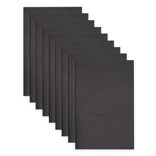 Jtnohx Eva Foam Sheets, 17.78×28.7cm Craft Foam Board, 9 Pcs Colour Eva for Crafts Thin DIY Material for Art and Scrapbooking(Black)