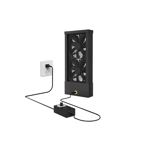 Image of 15.7-17.7 Inch Vertical Window Fan for Sliding Windows securely Fit Top and Bottom Inner Frame Small Window Fan with Variable Speeds for Rooms Hot Areas Smoky Spaces-Exhaust only(Black)