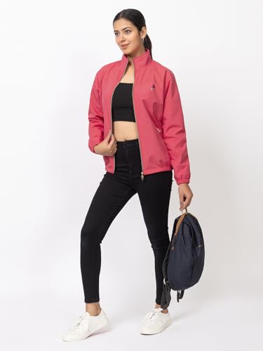 Image of Minter Full Sleeve Regular Fit Stylish Zippered with Pockets Solid Windcheater for Women