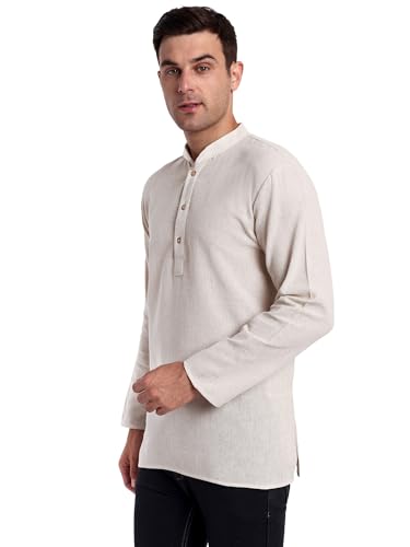 Image of Amazon Brand - Anarva Men's Cotton Short Kurta Regular Fit