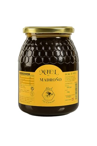 Miel de Madroño, pura de Abeja. 100% Natural. Producto Artesano de Cosecha Propia. Sabor amargo con notas saladas. Color Ámbar a ámbar oscuro si va acompañado de mielatos, 500 g.