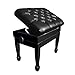Ławka do pianina ze schowkiem Ławka z klawiaturą Stołek do pianina, regulowana wysokość 10 cm, 58 x 38 x 49-59 CM, czarny