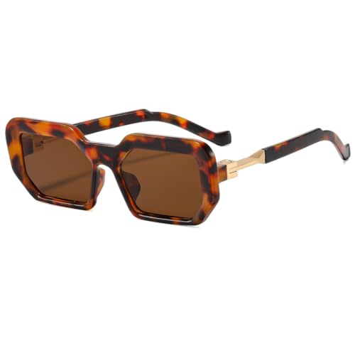 Lunettes de soleil UV400 à monture fine et verres plats pour un style tendance