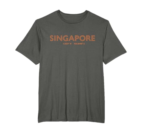 Minimalist Singapore Gift For Men & Women - Republic of Singapore City Coordinates - Singapore T-Shirt