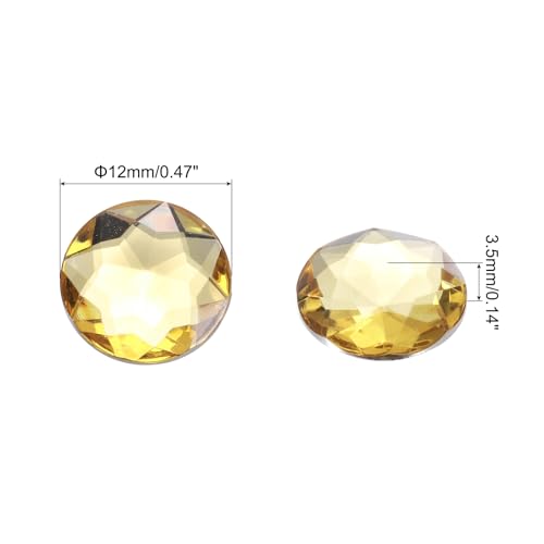 Image of MECCANIXITY Flat Back Round Acrylic Rhinestones,12mm Light Brown Flatback Crystal Rhinestones for Crafts Clothes Shoes DIY Decoration Gifts 50Pcs