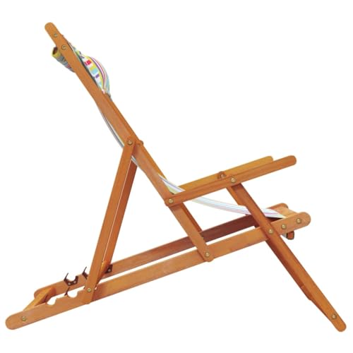Chaises longues en bois d'eucalyptus robuste et toile polyester de qualité supérieure