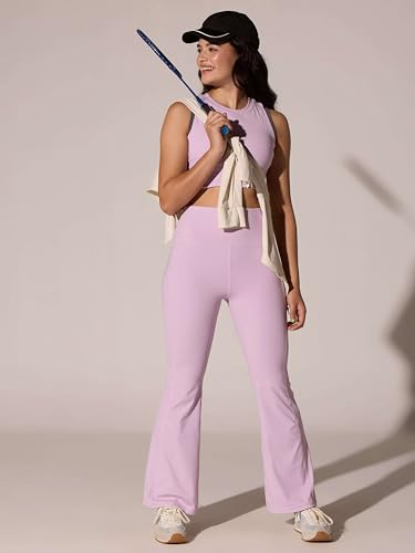 Image of CAVA Women's All Day Flex Flare Pants | High-Waist Flared Yoga Pants with Wide Waistband, 3 Pockets & Anti-Camel Toe | Stretchy, Flattering Activewear for Work & Everyday Wear